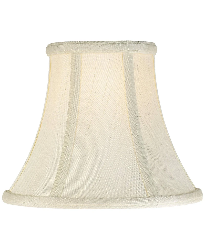 Imperial Shade Set of 2 Bell Lamp Shades Cream Medium 4.5" Top x 8.5" Bottom x 7" High Spider Replacement Harp and Finial Fitting