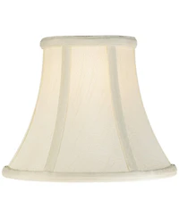 Imperial Shade Set of 2 Bell Lamp Shades Cream Medium 4.5" Top x 8.5" Bottom x 7" High Spider Replacement Harp and Finial Fitting