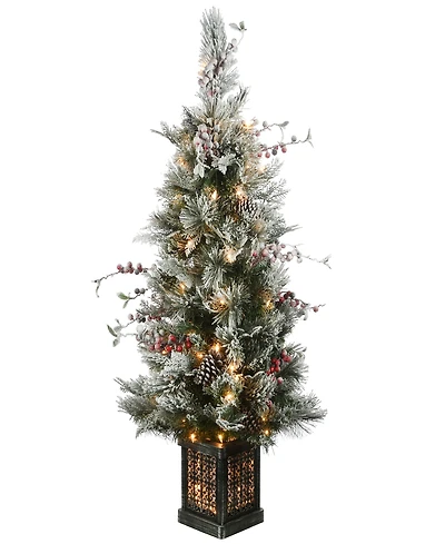 National Tree Company Snowy Bedford Pine Entrance Tree 4 ft.