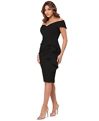 Xscape Petite Off-The-Shoulder Sweetheart Ruffle Dress