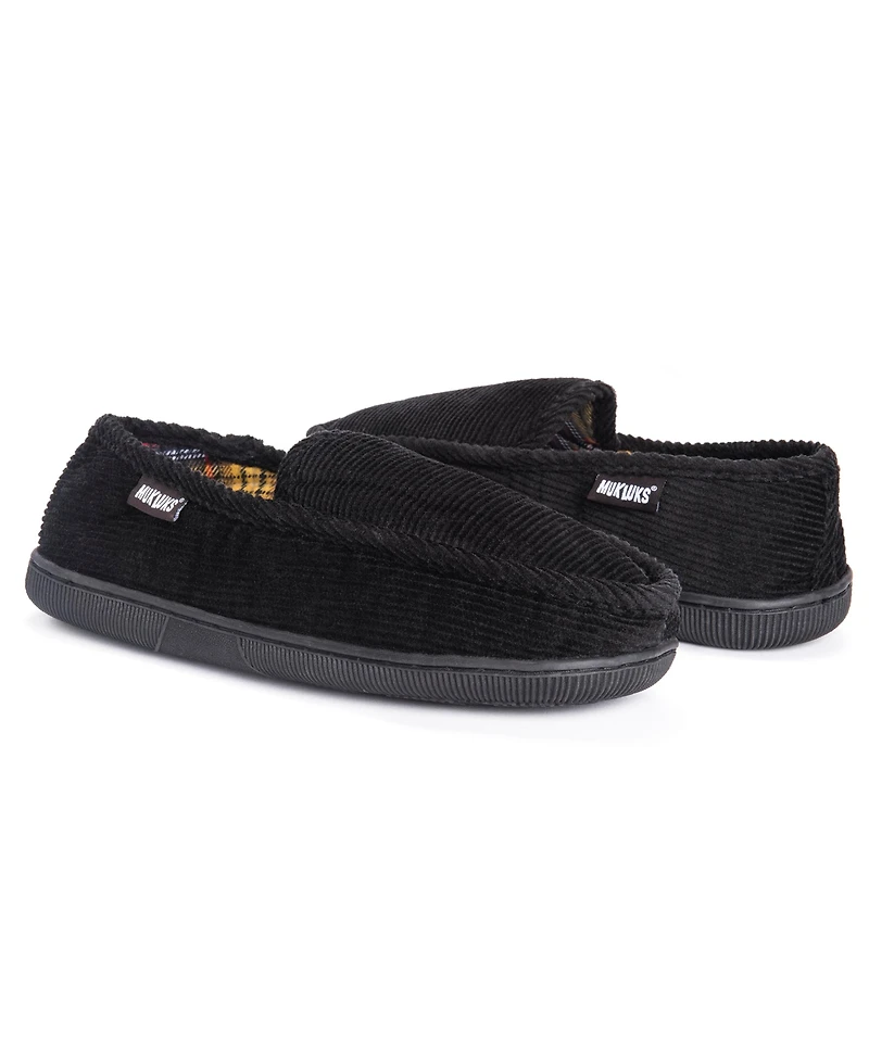 Muk Luks Men's Corduroy Moccasin With Flannel Lining Slippers