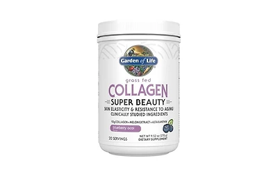 Garden of Life Collagen Super Beauty Powder, Blueberry Acai, 270 Grams Powder