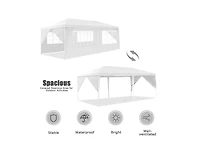 Slickblue 6 Sidewalls Outdoor Canopy Tent with Carry Bag-White