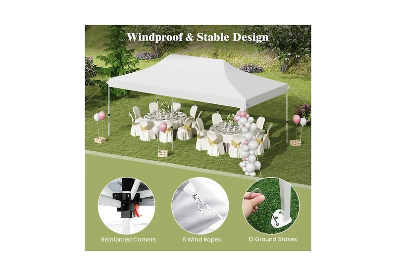 Slickblue 10 x 20 Ft Pop-up Canopy Tent with Carrying Bag