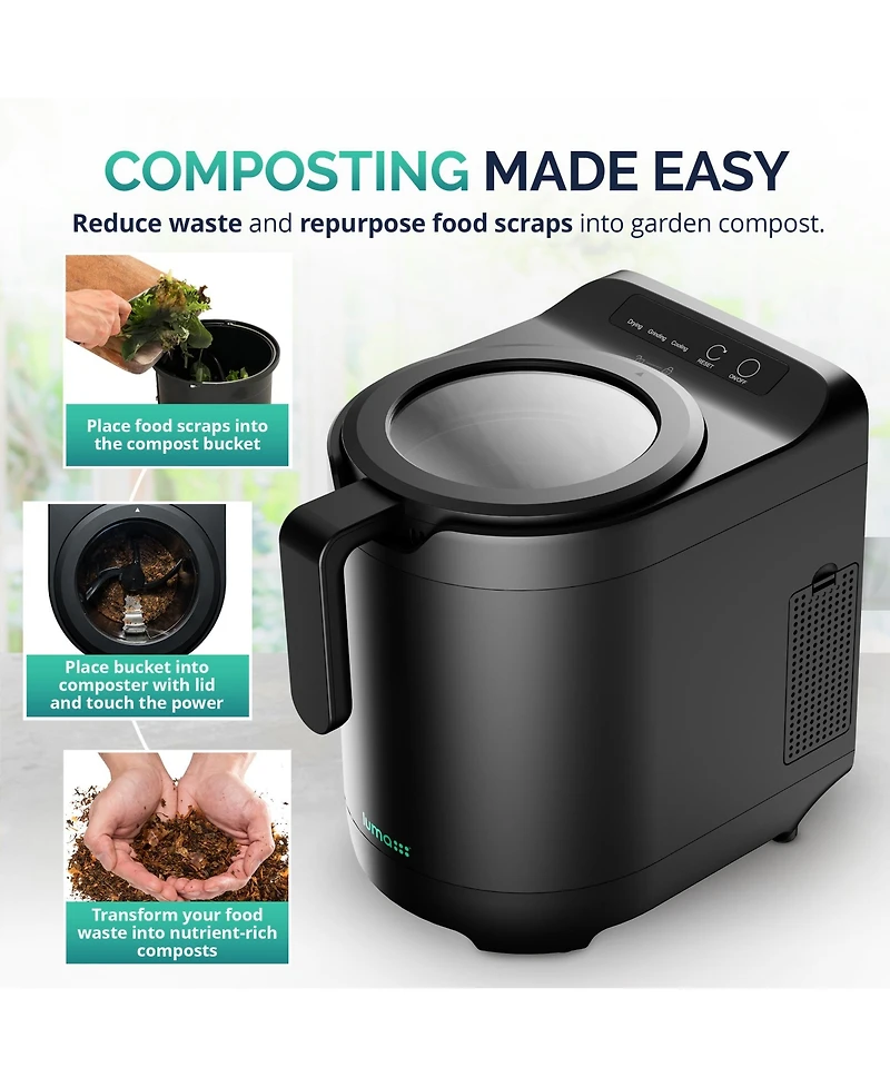 Luma Comfort Luma Electric Kitchen Composter, 2.5L Capacity Odorless Countertop Compost Bin