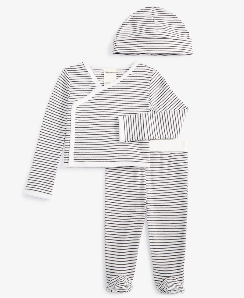 Baby Stripe Cotton 3-Pc. Set, Exclusively at Macy's