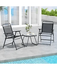 Sugift 3 Pieces Patio Folding Conversation Chairs and Table