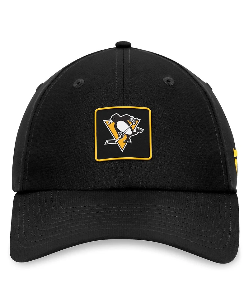 Fanatics Men's Black Pittsburgh Penguins Authentic Pro Rink Adjustable Hat