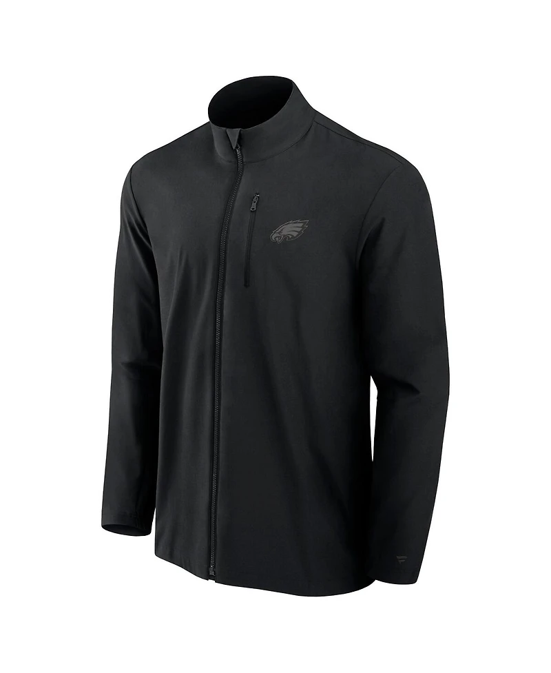 Fanatics Signature Men's Black Philadelphia Eagles Front Office Woven Full-Zip Jacket