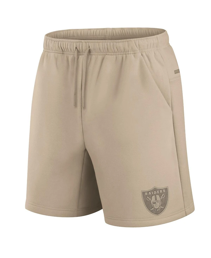 Fanatics Signature Men's and Women's Khaki Las Vegas Raiders Elements Super Soft Fleece Shorts