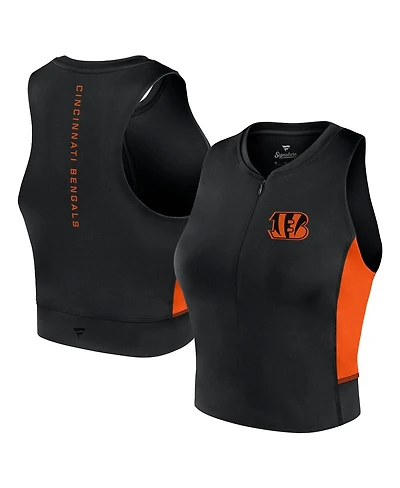 Fanatics Signature Women's Black Cincinnati Bengals Studio Fitted Gym Tank Top