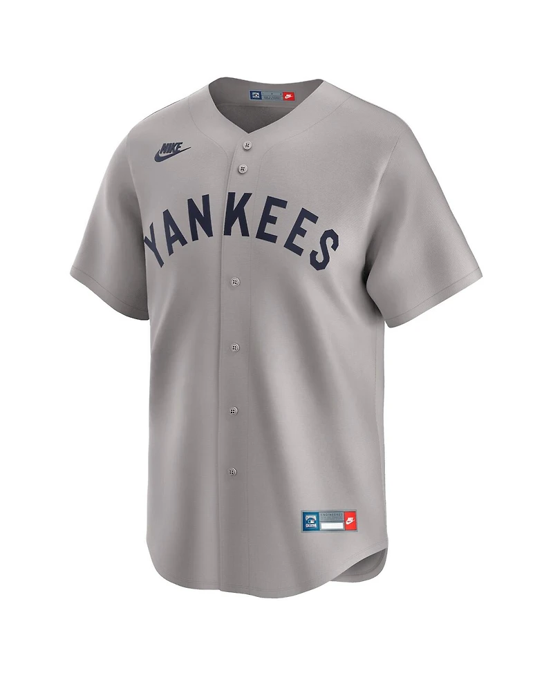 Nike Men's Babe Ruth Gray New York Yankees Throwback Cooperstown Collection Limited Jersey
