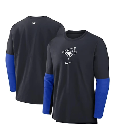 Nike Men's Navy Toronto-Blue Jays 2024 City Connect Authentic Collection Player Tri-Blend Performance Pullover Top