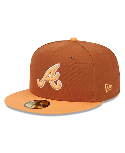 New Era Men's Brown/Orange Atlanta Braves Spring Color Basic Two-Tone 59FIFTY Fitted Hat