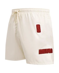 Pro Standard Men's Cream Miami Heat Triple Tonal Woven Shorts