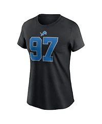 Nike Women's Aidan Hutchinson Black Detroit Lions Player Name Number T-Shirt