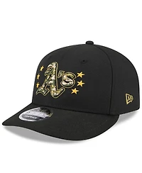 New Era Men's Black Oakland Athletics 2024 Armed Forces Day Low Profile 9FIFTY Snapback Hat