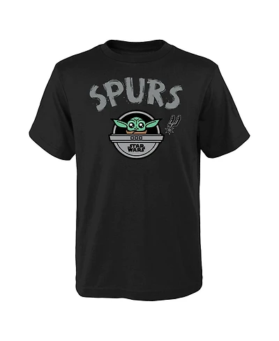 Outerstuff Big Boys and Girls Black San Antonio Spurs Star Wars The Child T-Shirt