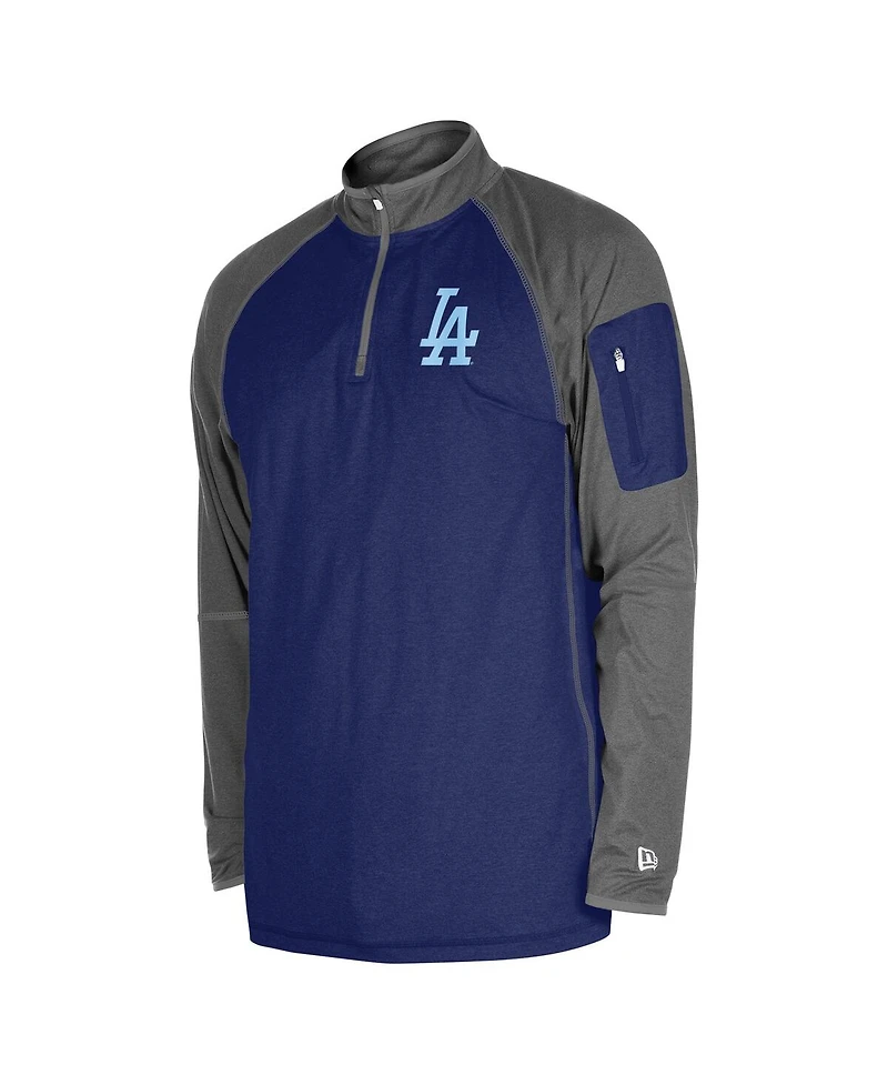 New Era Men's Royal Los Angeles Dodgers Father's Day Raglan Quarter-Zip Top
