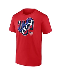Fanatics Men's Red Team Usa Painting Paris T-Shirt