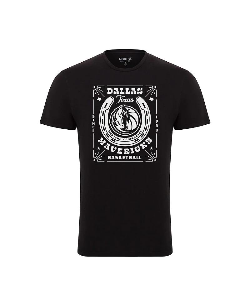 Sportiqe Men's and Women's Black Dallas Mavericks Bingham Elevated T-Shirt