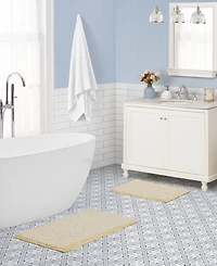 Laura Ashley Butter Chenille 2-Pc. Bath Mat Set