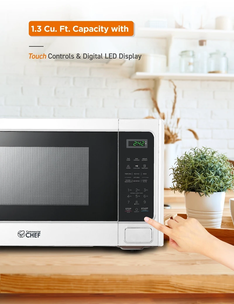 1.3 Cu. Ft. Counter Top Microwave,White