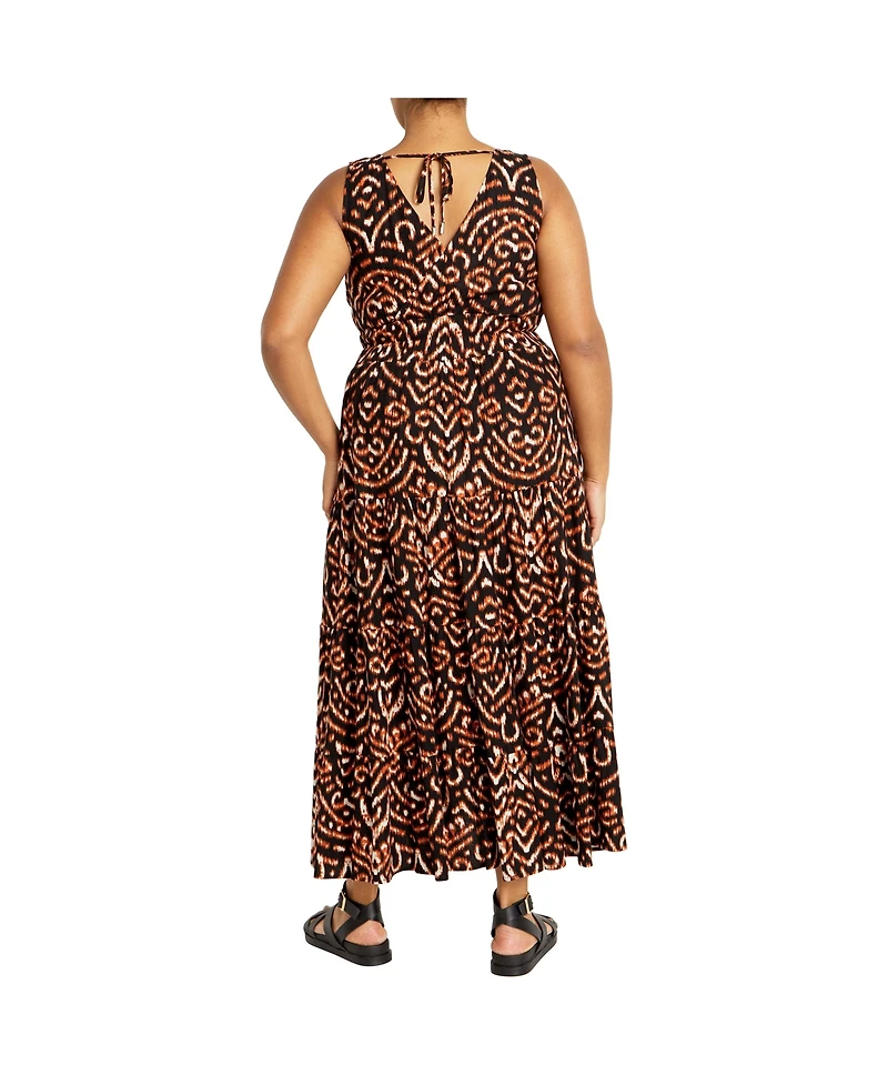 City Chic Plus Amara Print Maxi Dress