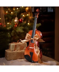 Yescom Solid Wood Violin 4/4 Full Set Fiddle Beginner Violin Full Size with Case Shoulder Rest for Student Adults