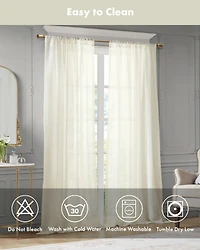 Croscill Classics Cornelli Embroidery Semi-Sheer Single Curtain Panel, 52"W x 96"L