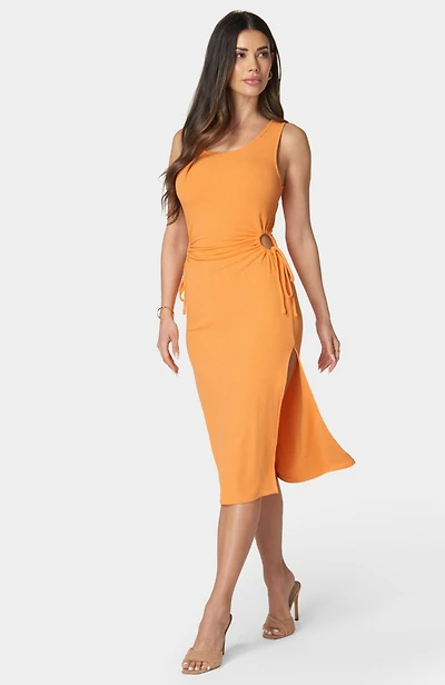 Bebe Women's Tie Side Cutout Slit Dress