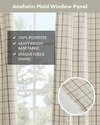 Anaheim Plaid Curtain 1 Panel for bedroom, Rob Pocket/Back Tab fit up to 1.25 inches rod Single Living Room