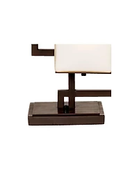 Possini Euro Design Lighting on the Square Modern Table Lamp 24" High Roman Bronze Metal Opal Glass Shade for Bedroom Living Room House Home Beds