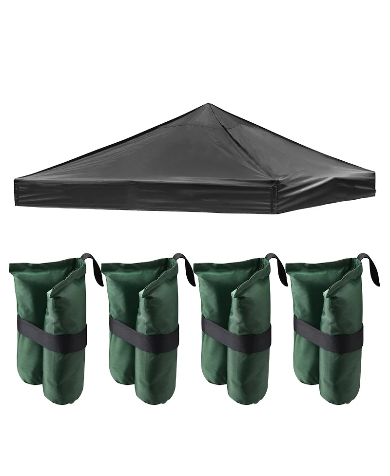 InstaHibit 10x10 Ft Pop up Canopy Top with 4 Sand Weight Bags Beach Yard Party