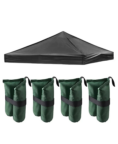 InstaHibit 10x10 Ft Pop up Canopy Top with 4 Sand Weight Bags Beach Yard Party