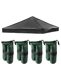InstaHibit 10x10 Ft Pop up Canopy Top with 4 Sand Weight Bags Beach Yard Party