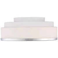 Mavis Modern Ceiling Light Flush-Mount Fixture 10.25" Wide Sleek Chrome 2-Light White Opal Glass Shade for Bedroom Kitchen Living Room Hallway Di