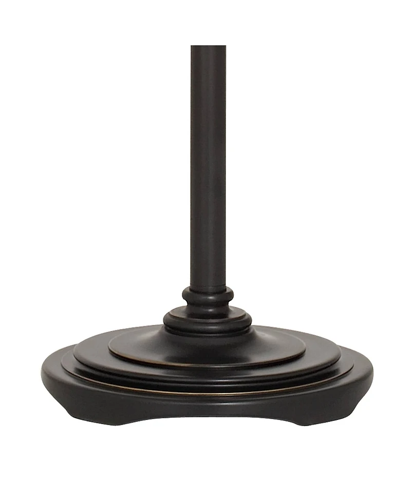 Regency Hill Traditional Torchiere Floor Lamp 70" Tall Hand Applied Black Bronze Swirl Font Amber Glass Shade for Living Room Uplight