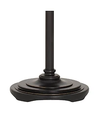 Regency Hill Traditional Torchiere Floor Lamp 70" Tall Hand Applied Black Bronze Swirl Font Amber Glass Shade for Living Room Uplight