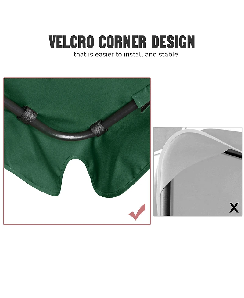 Yescom 64"x47" Swing Canopy Replacement UV30+ 180gsm Patio Top Cover Outdoor Green