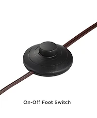 Franklin Iron Works Tahoe Rustic Industrial Downbridge Arc Floor Lamp 60" Tall Bronze Metal Faux Leather Empire Shade for Living Room Reading Bed
