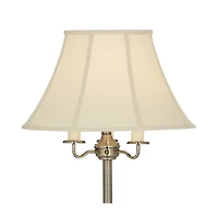 Regency Hill Montebello Vintage Retro Floor Lamp Standing 59" Tall Antique Brass Metal Soft Tan Bell Shade for Living Room Bedroom Office House H