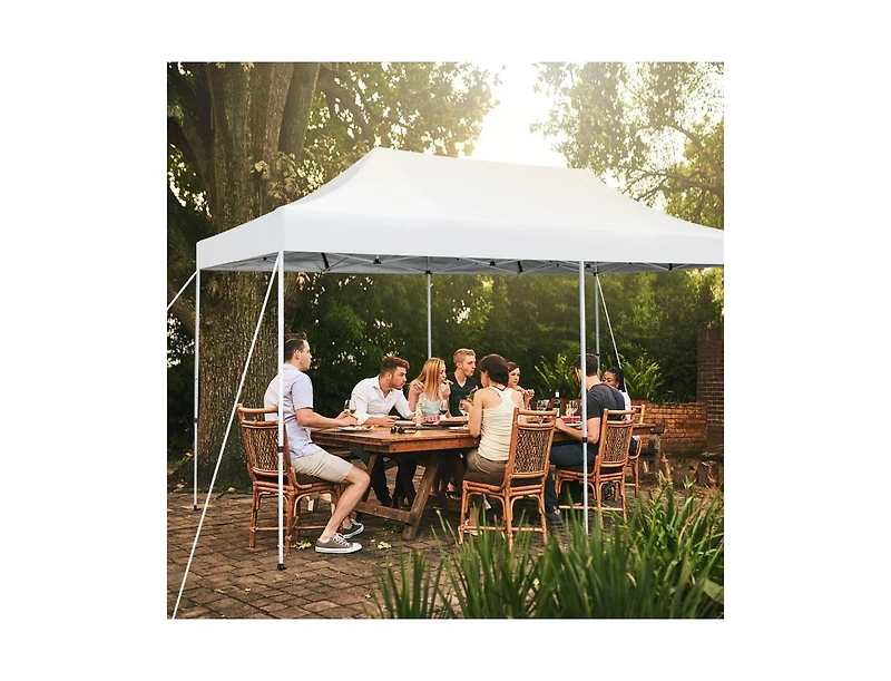 Slickblue 10 x 20 Feet Outdoor Pop-Up Patio Folding Canopy Tent-White