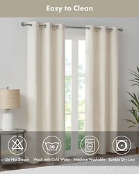 Madison Park Galen Basketweave Room Darkening Curtain panels Pair for bedroom, Silver grommet top fit up to 1.25 inches rod 2 set Living Ro