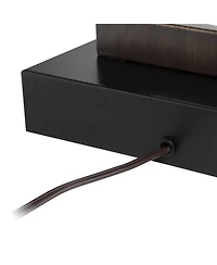 360 Lighting Todd Modern Table Lamp 30" Tall Bronze Rectangular with Usb and Ac Power Outlet in Base Oatmeal Fabric Shade for Living Room Office