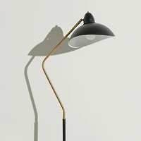 Swoop Led Reading Floor Lamp with Adjustable Head and Gold Accent (69")