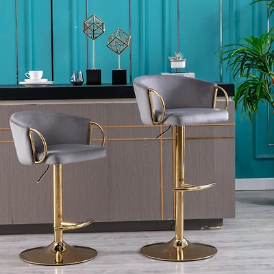 Streamdale Chrome Bar Stools with Adjustable Height and Footrest