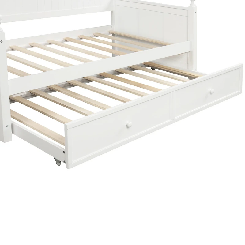 Streamdale Furniture Twin Size Wood Daybed With Twin Size Trundle