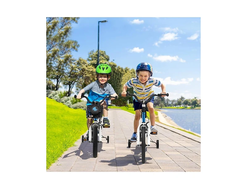 Slickblue 14 Inch Kids Bike with 2 Training Wheels for 3-5 Years Old