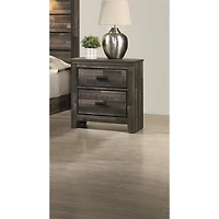 Simplie Fun Contemporary Nightstand in Brown Mix Finish with 2 Drawers